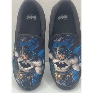 Batman Mens Shoes Sz 9 Slip On DC Comics Top Graphics‎ Cool EUC Summer Fun S5